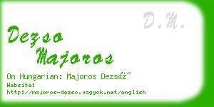 dezso majoros business card